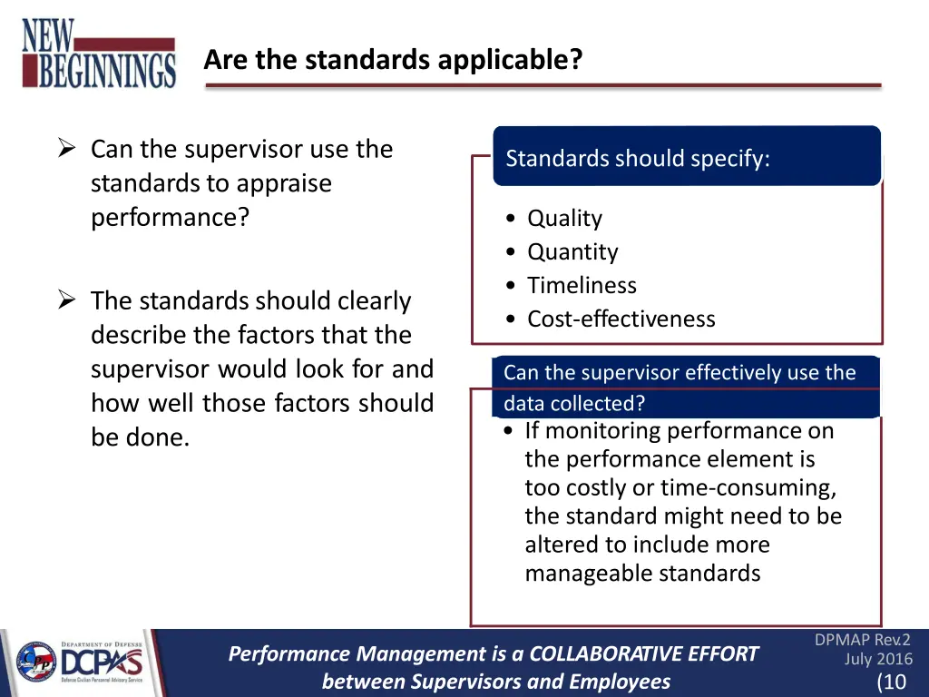 are the standards applicable