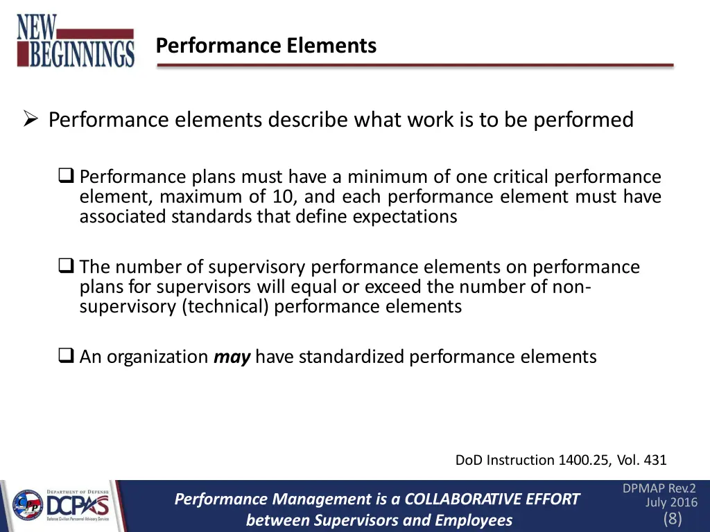 performance elements