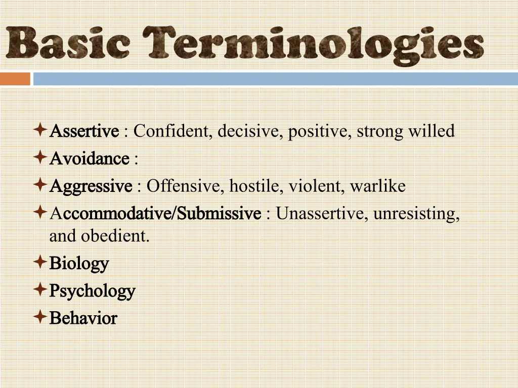 basic terminologies