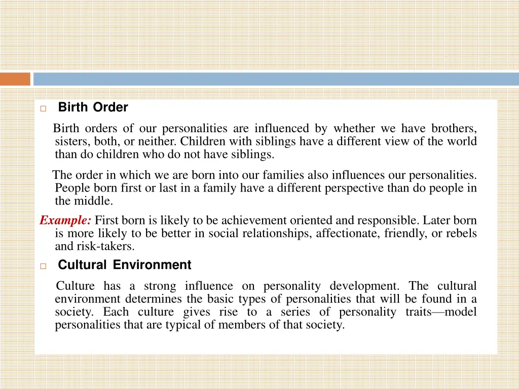 birth order birth orders of our personalities