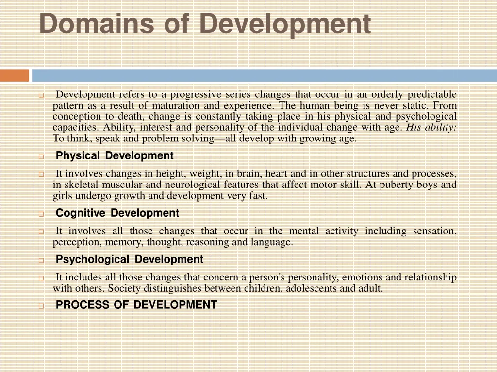domains of development