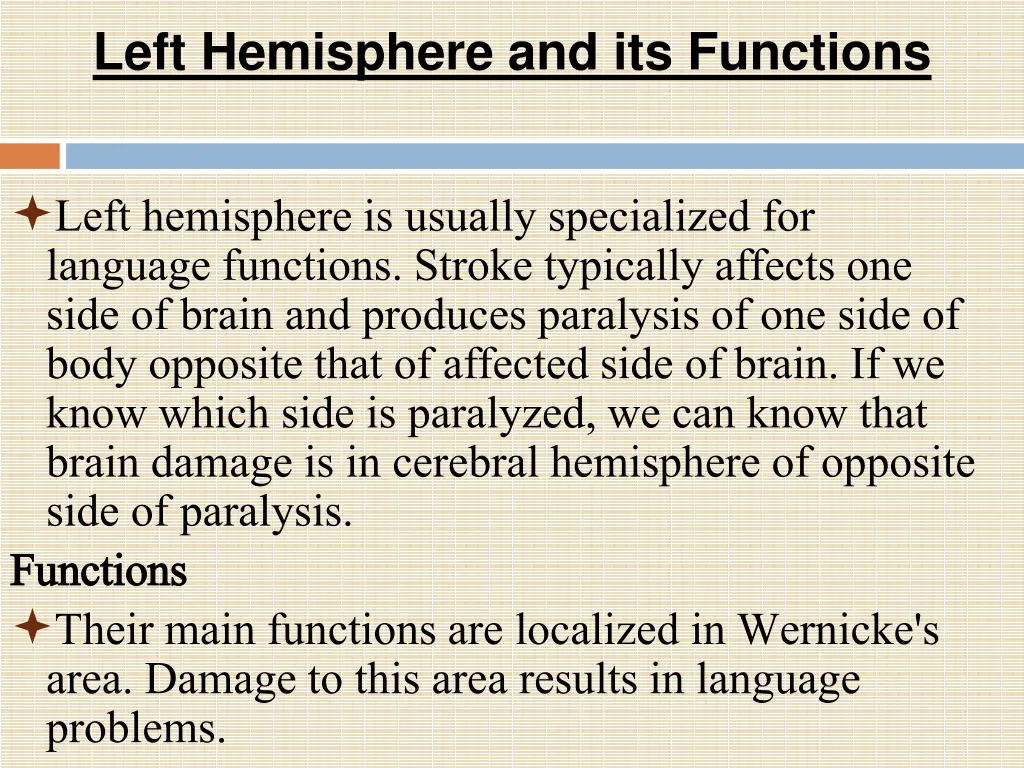 left hemisphere and its functions