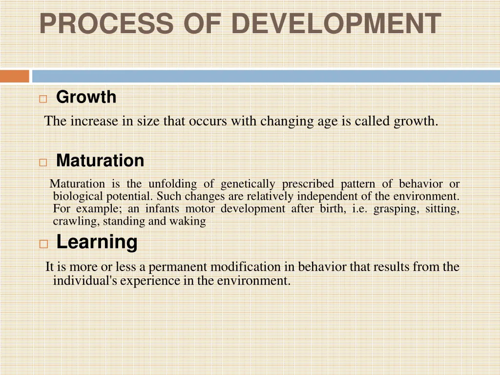 process of development