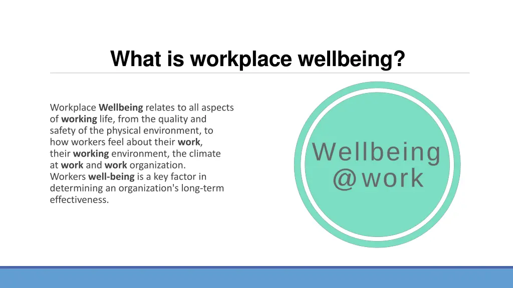 what is workplace wellbeing