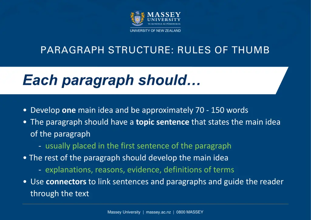 paragraph structure rules of thumb