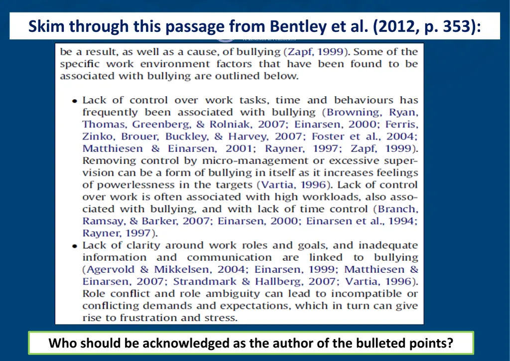 skim through this passage from bentley et al 2012