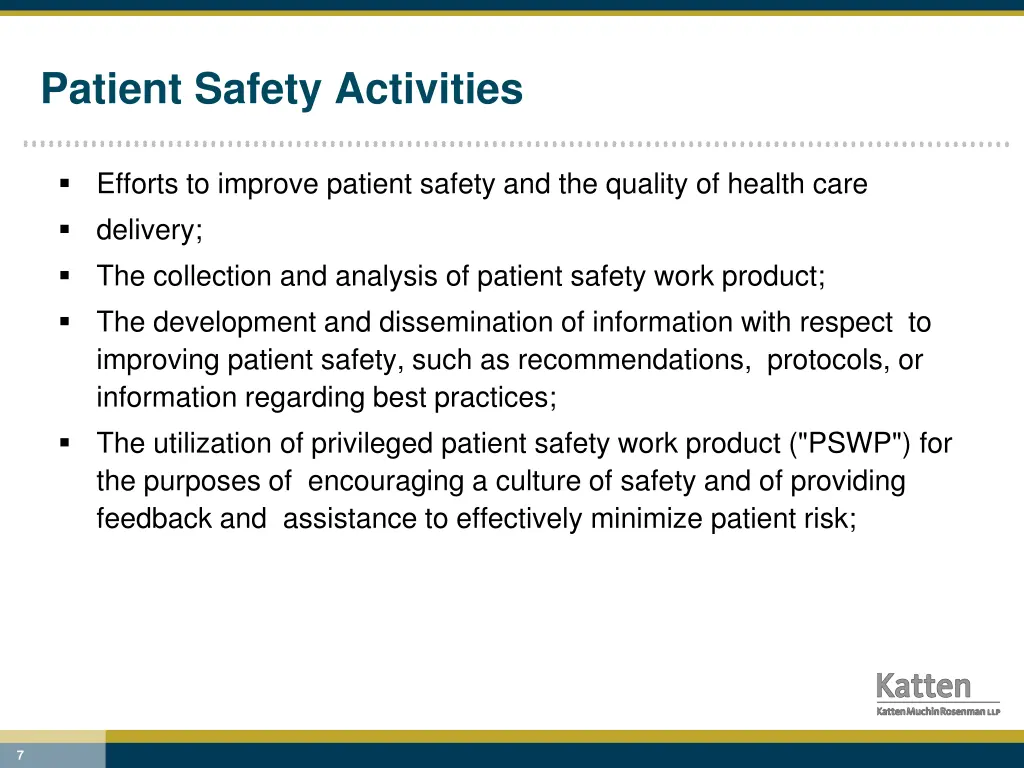 patient safety activities
