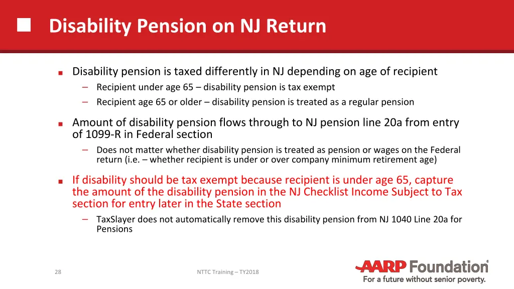 disability pension on nj return