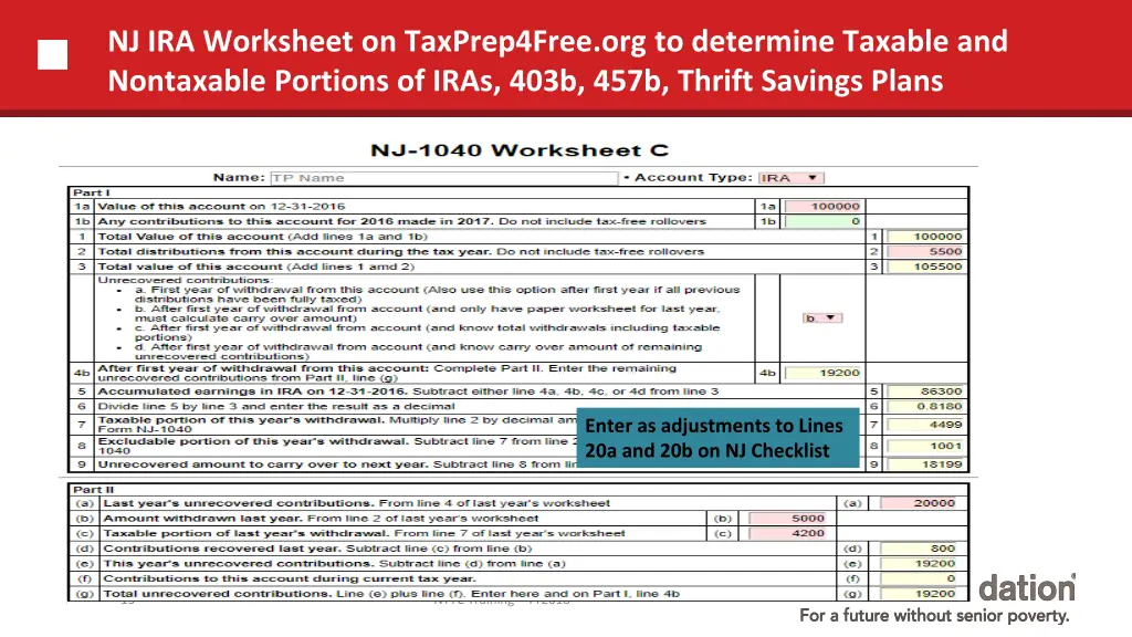 nj ira worksheet on taxprep4free org to determine