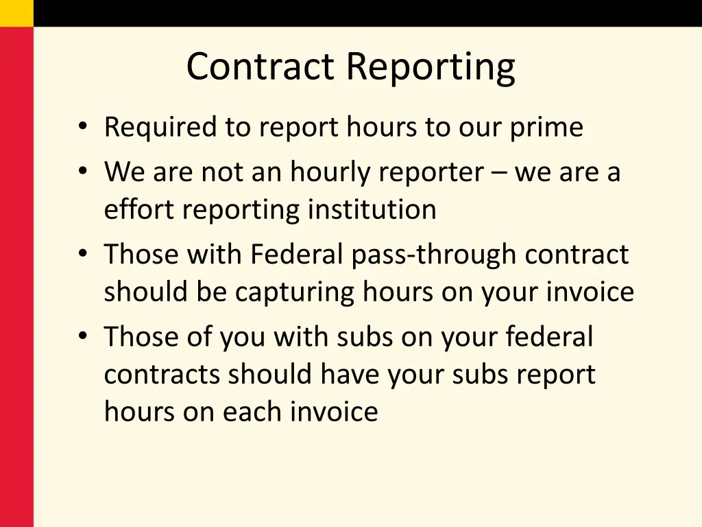 contract reporting