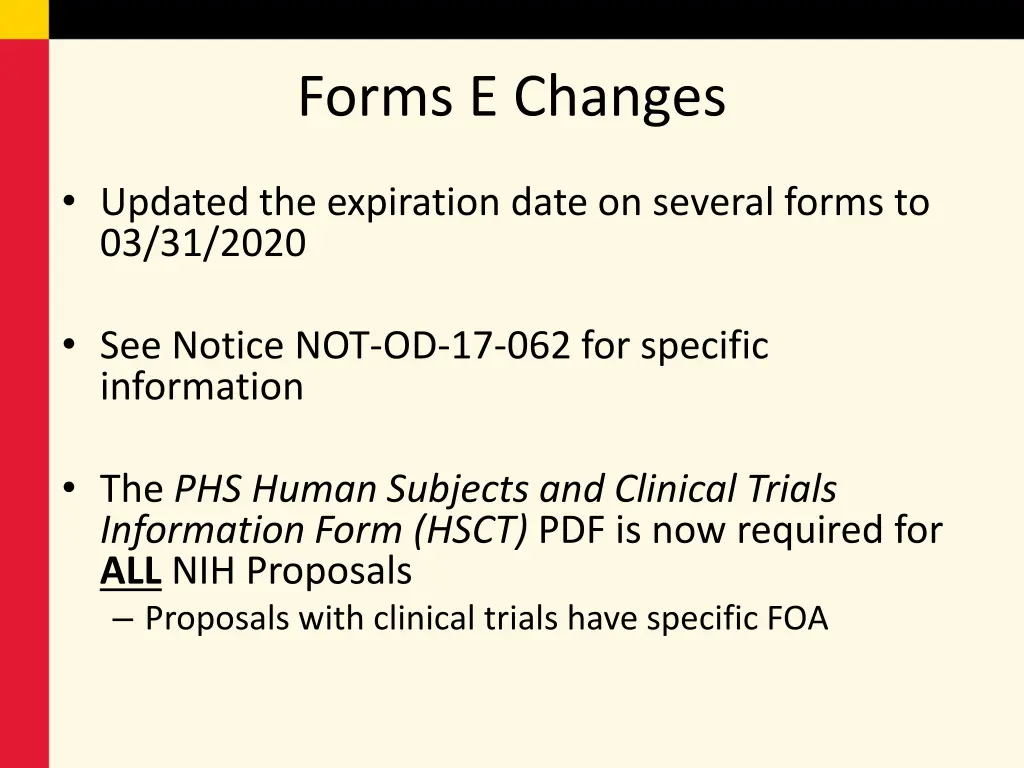forms e changes