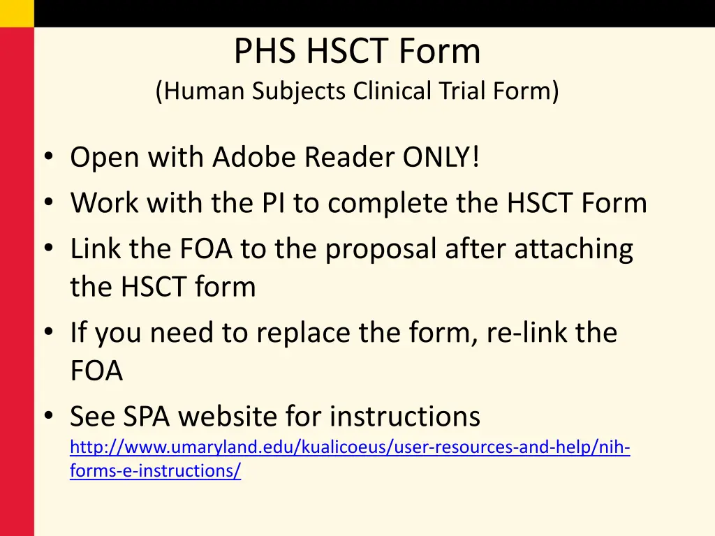 phs hsct form human subjects clinical trial form