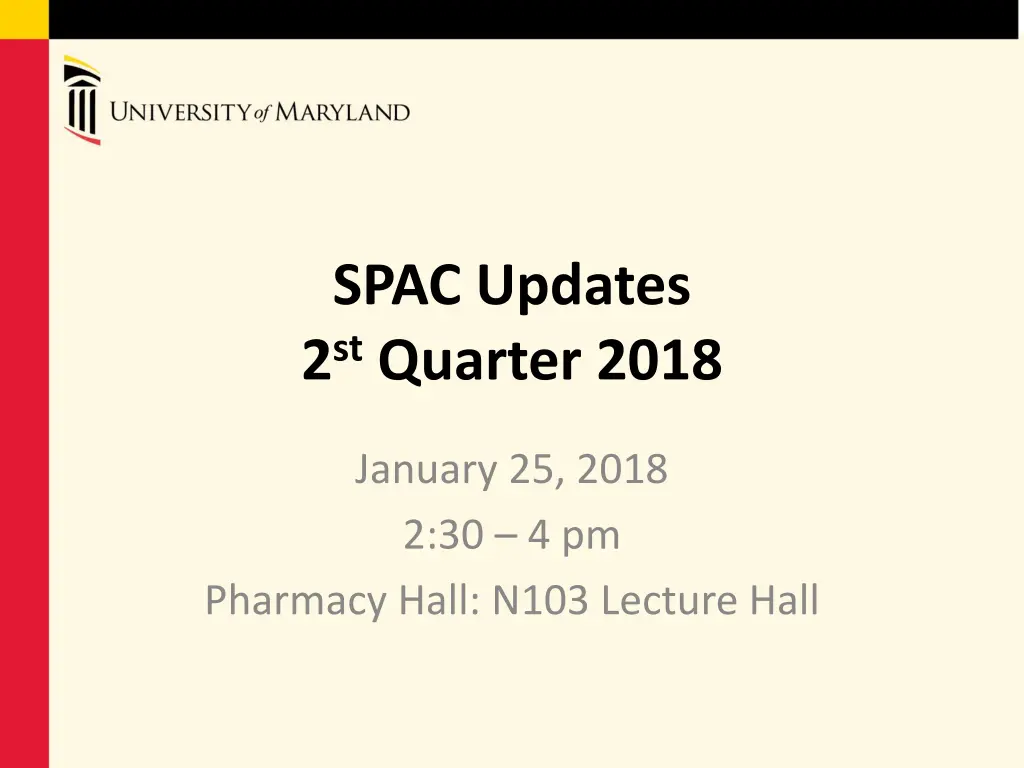spac updates 2 st quarter 2018