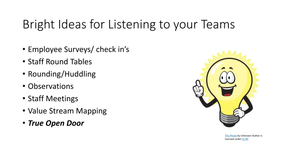 bright ideas for listening to your teams
