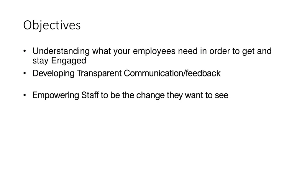 objectives