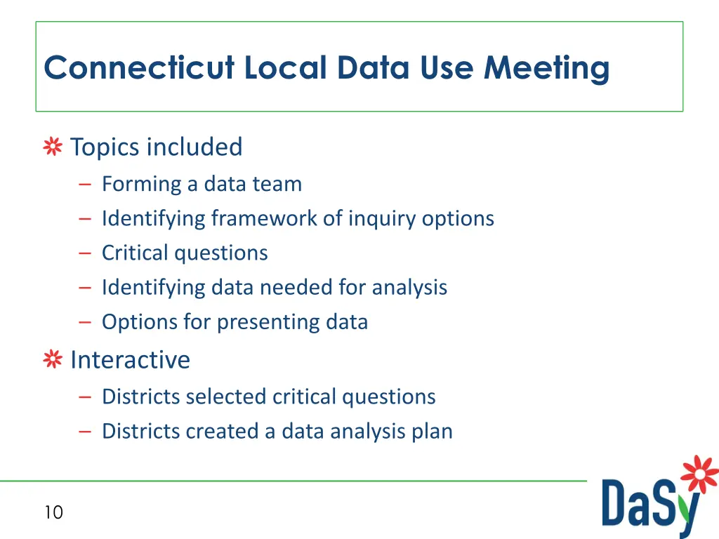 connecticut local data use meeting 1