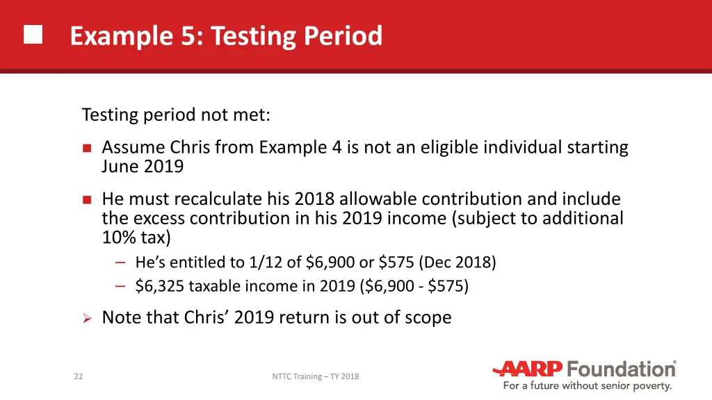 example 5 testing period