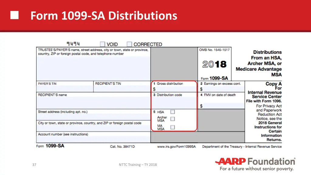 form 1099 sa distributions