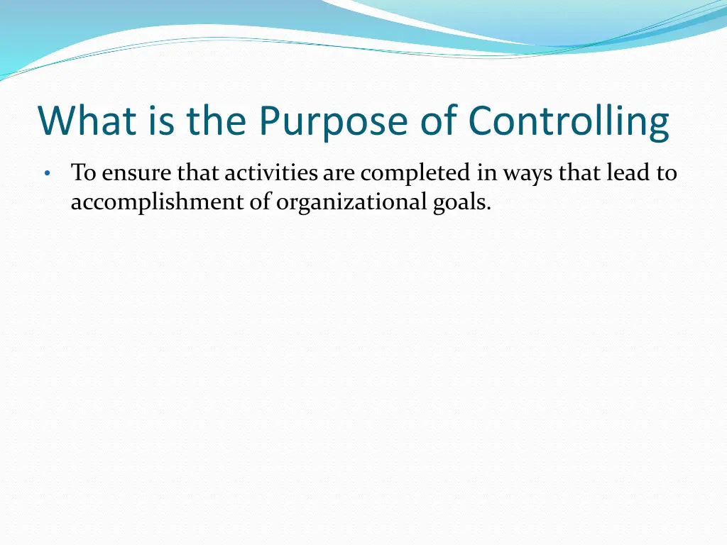 what is the purpose of controlling