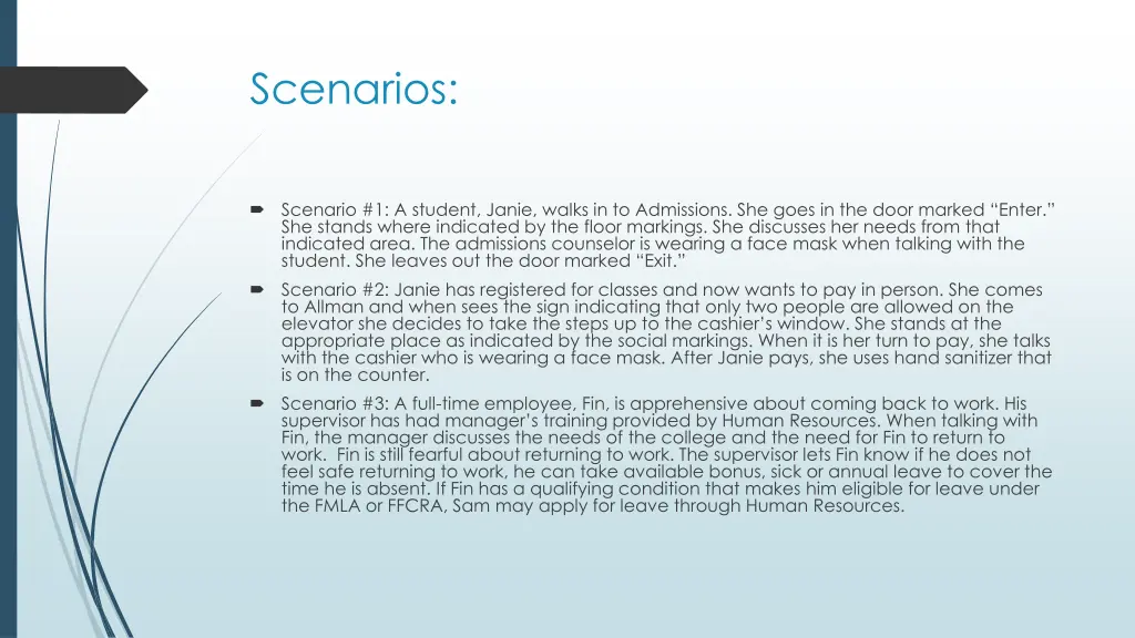 scenarios