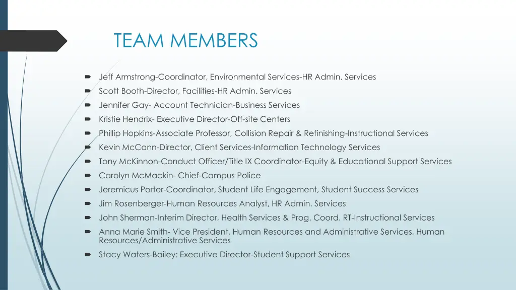 team members