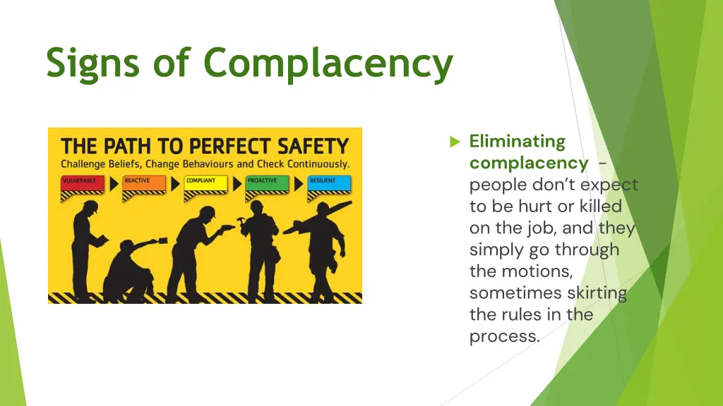 signs of complacency