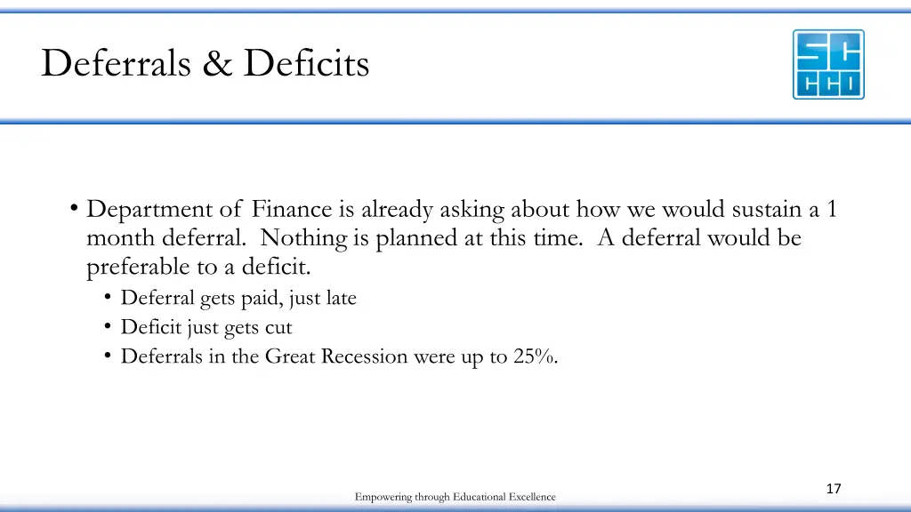 deferrals deficits