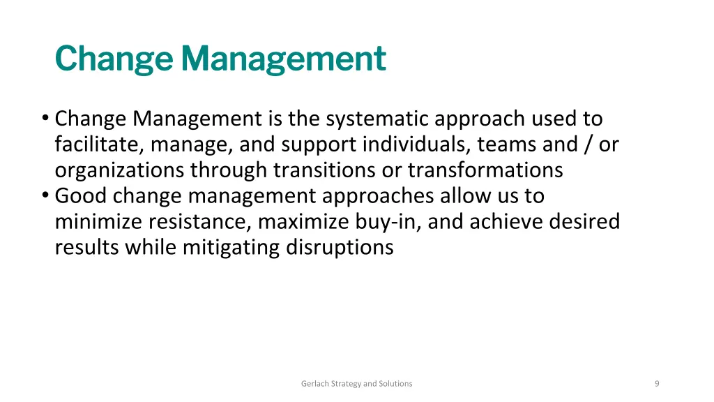 change management change management