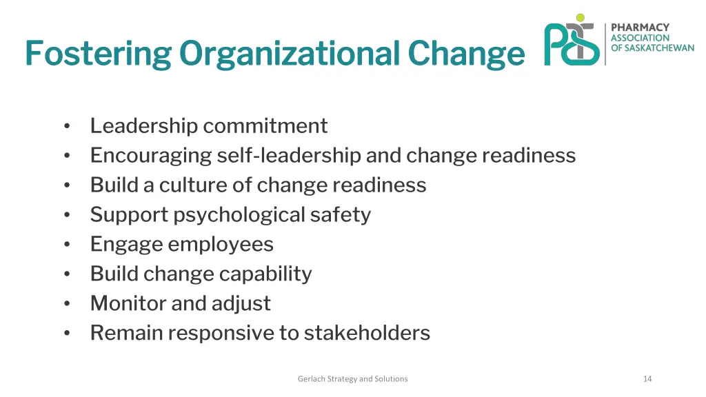 fostering organizational change fostering