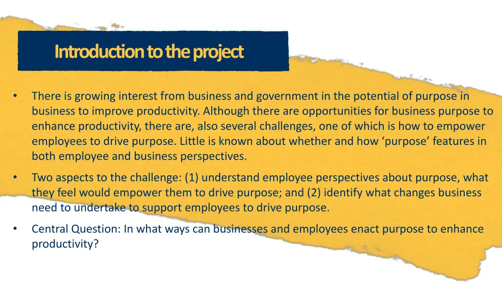 introduction to the project