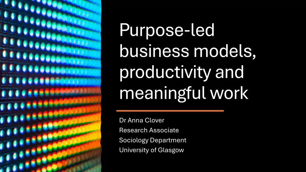 purpose led business models productivity