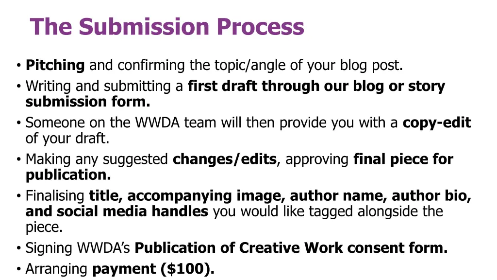 the submission process
