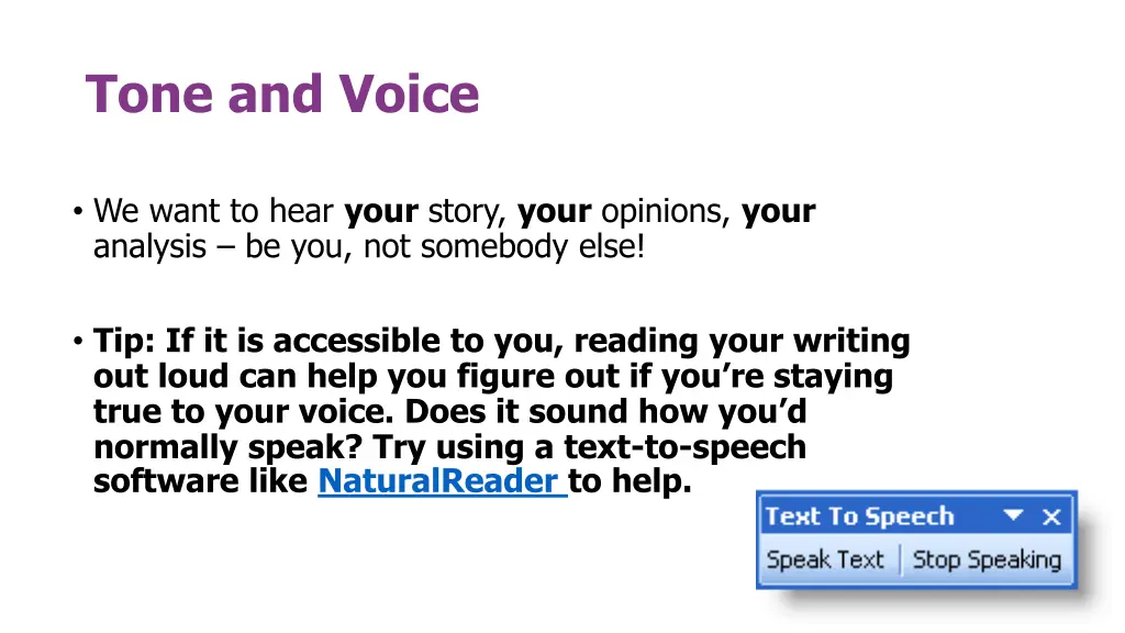 tone and voice
