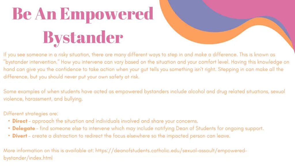 be an empowered bystander