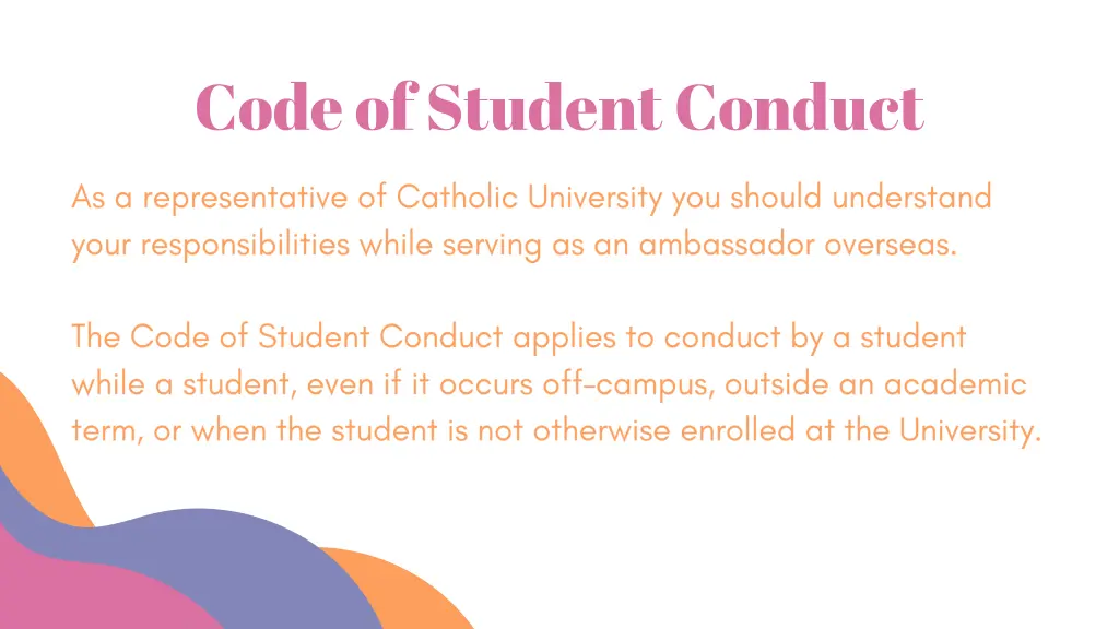 code of student conduct