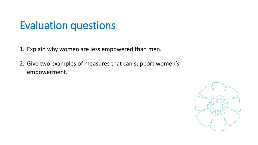 evaluation questions evaluation questions