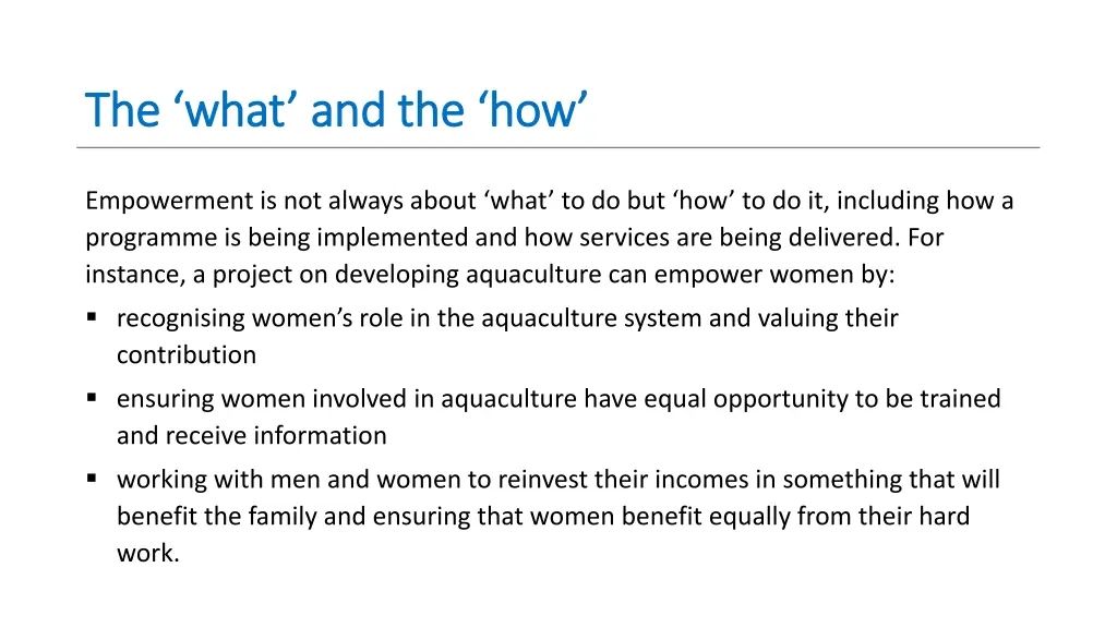 the what and the how the what and the how