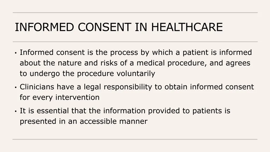 informed consent in healthcare