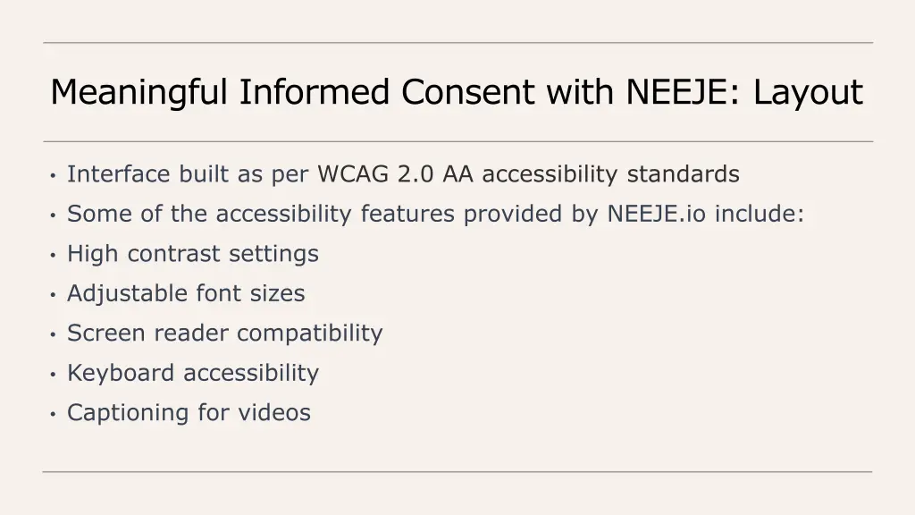 meaningful informed consent with neeje layout