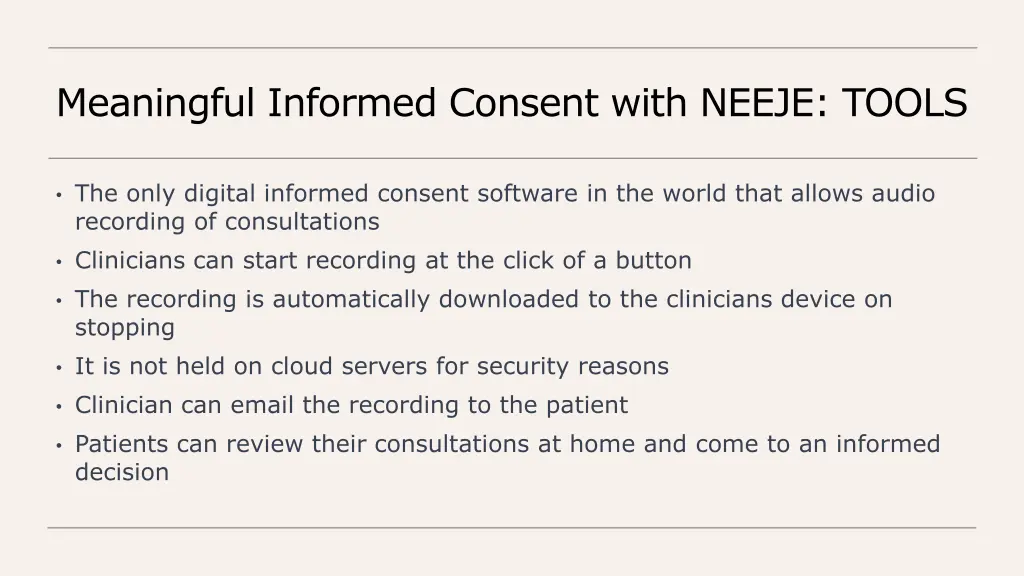 meaningful informed consent with neeje tools