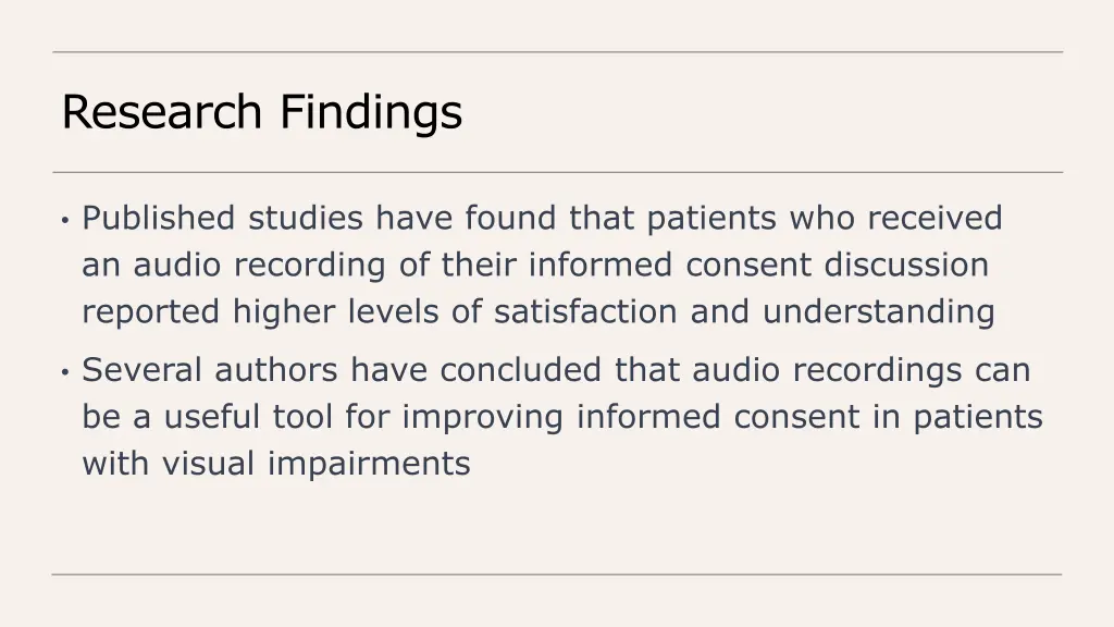 research findings