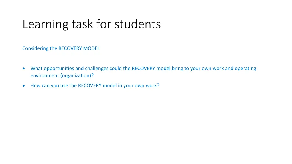 learning task for students
