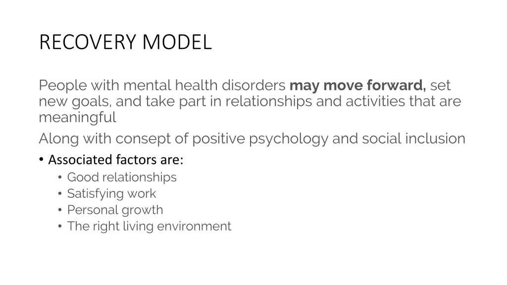 recovery model