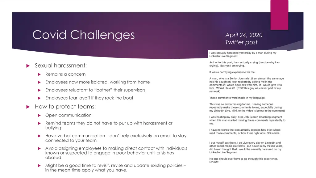 covid challenges