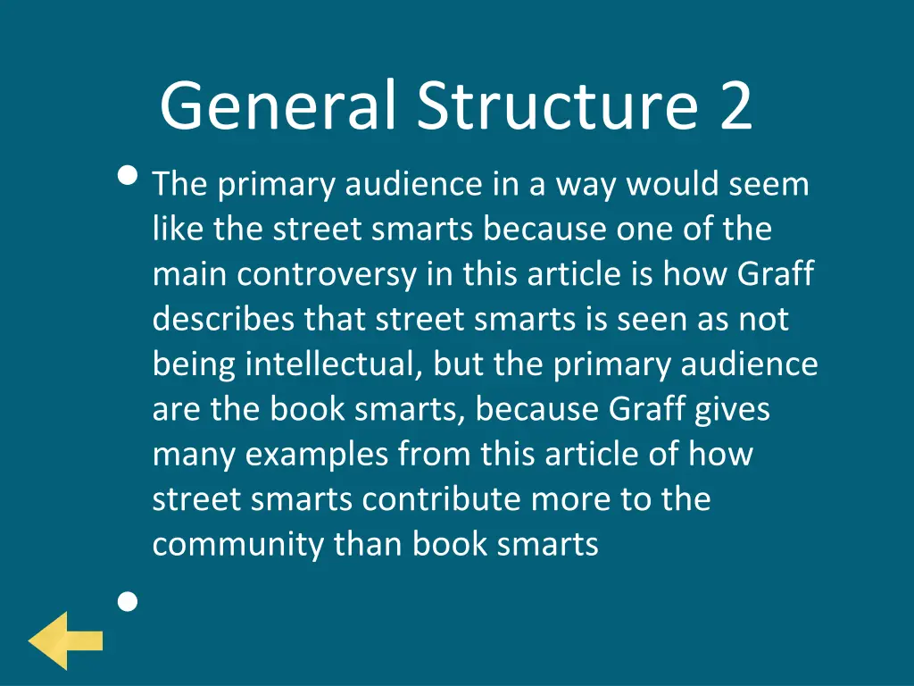 general structure 2 the primary audience