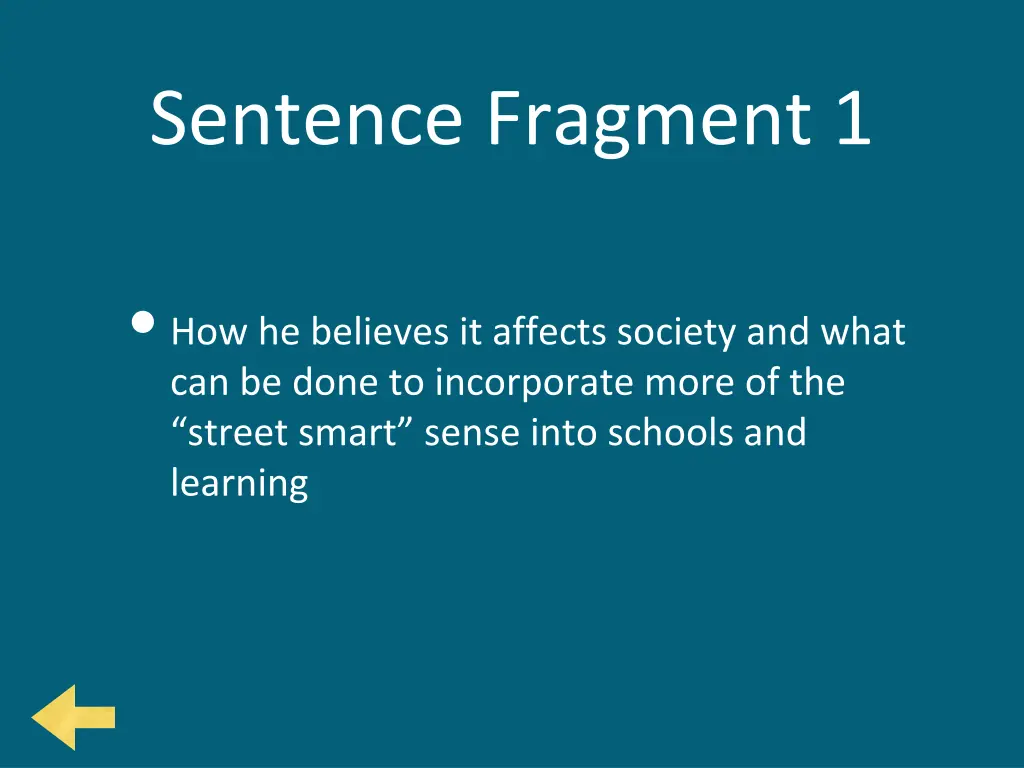 sentence fragment 1
