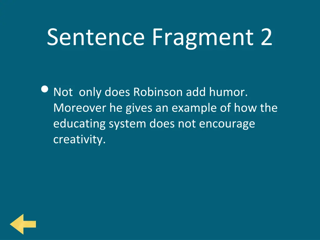 sentence fragment 2