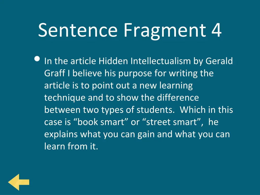 sentence fragment 4