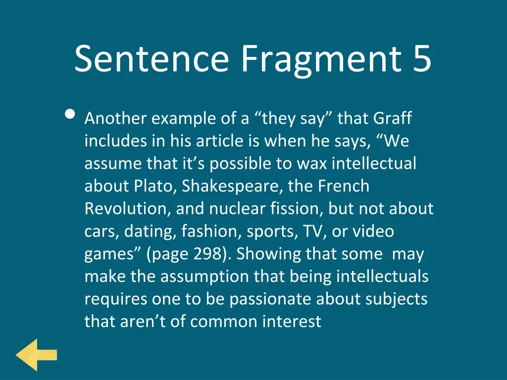 sentence fragment 5