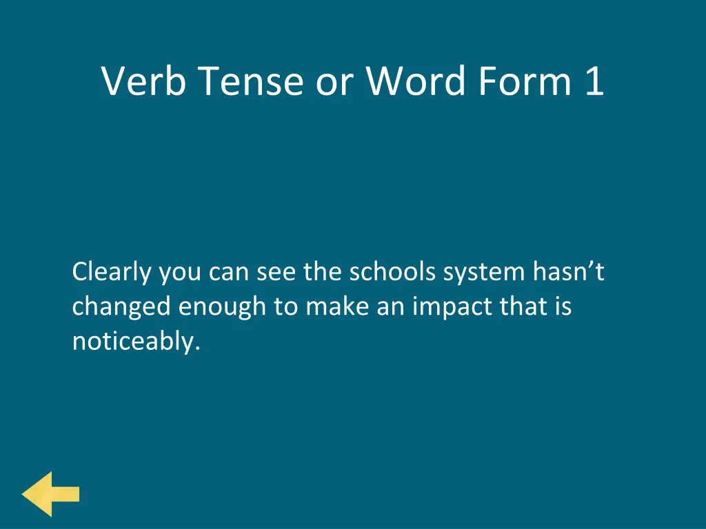 verb tense or word form 1